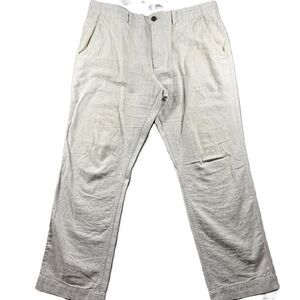 Banana Republic Men Striped Linen Pants Neutral Coastal Beachy Chino 35x30 F185